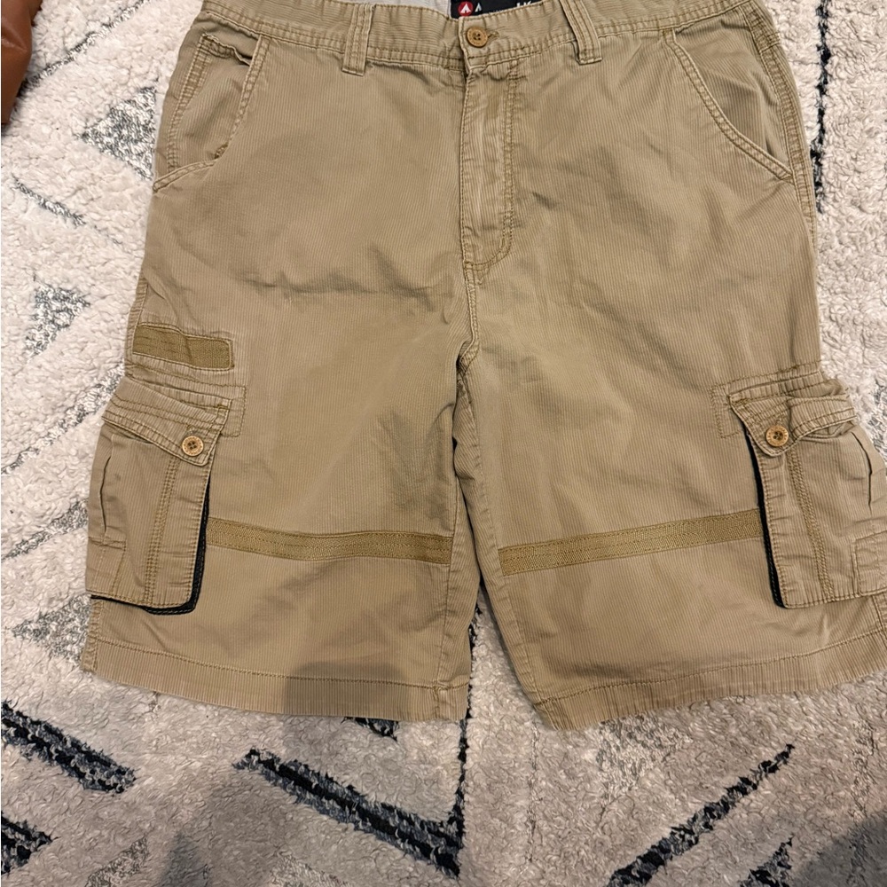 Airwalk Shorts Mens 34 Tan Cargo Corduroy Pockets Casual Skate‎ Outdoor Cotton